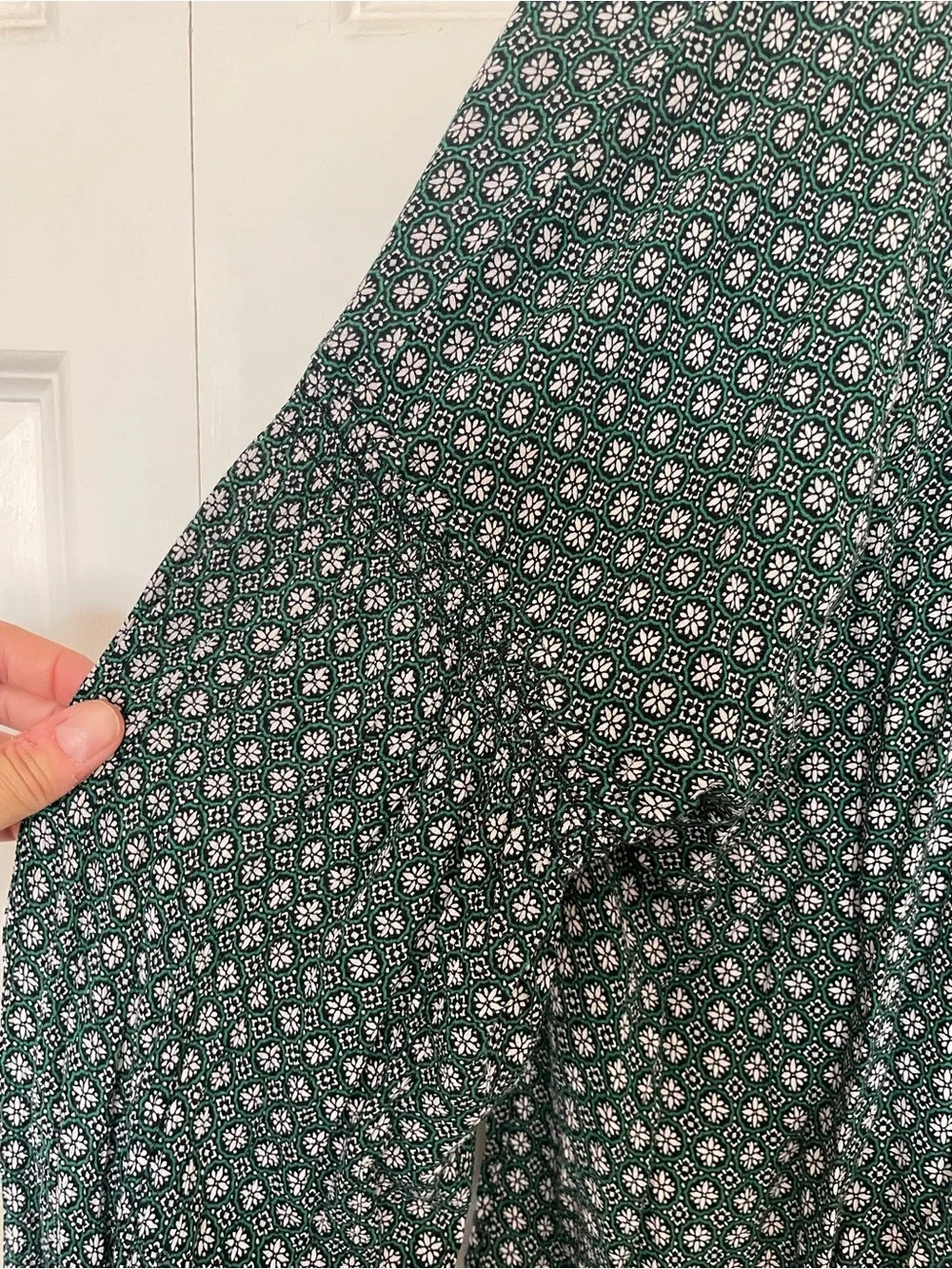 J. Jill Teal Green Printed Button-Front Blouse - Picture 6 of 11